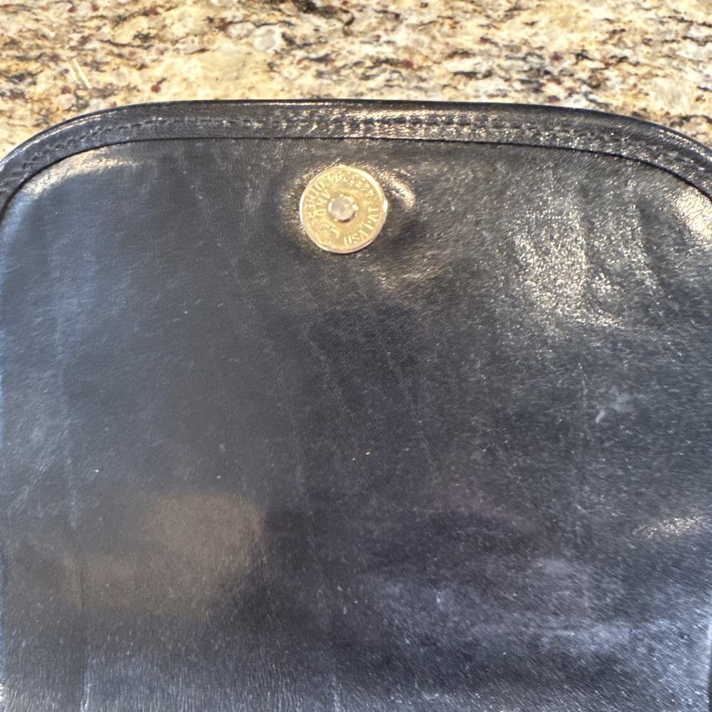 Vintage~ Brahmin Saddle Leather Black Small Crossbody Flap Messenger Bag - Picture 4 of 9